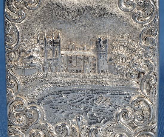 A good William IV silver double sided castle top card case H: 95mm/3 3/4 W: 65mm WEIGHT: 68grms/2.4ozs